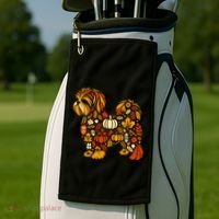 Autumn Pumpkin Fall Shih Tzu Thanksgiving Golf Towel thumb 2