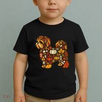 Autumn Pumpkin Fall Shih Tzu Thanksgiving Toddler T-Shirt thumb 2