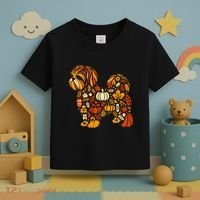 Autumn Pumpkin Fall Shih Tzu Thanksgiving Toddler T-Shirt thumb 3