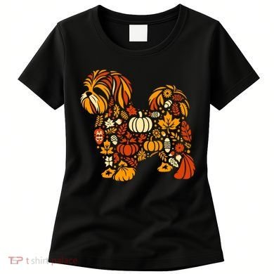 Autumn Pumpkin Fall Shih Tzu Thanksgiving Women's T-Shirt