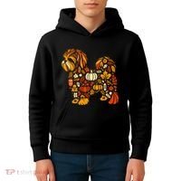 Autumn Pumpkin Fall Shih Tzu Thanksgiving Kids Hoodie thumb 4