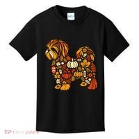 Autumn Pumpkin Fall Shih Tzu Thanksgiving Kids T-Shirt thumb 0
