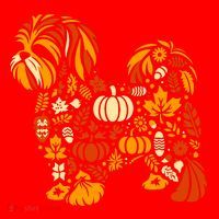 Autumn Pumpkin Fall Shih Tzu Thanksgiving Santa Hat thumb 1