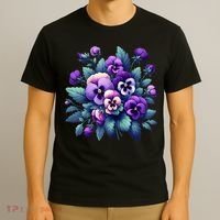 Alzheimer Purple Floral Pansy Dementia AlzheimerS Awareness T-Shirt thumb 3