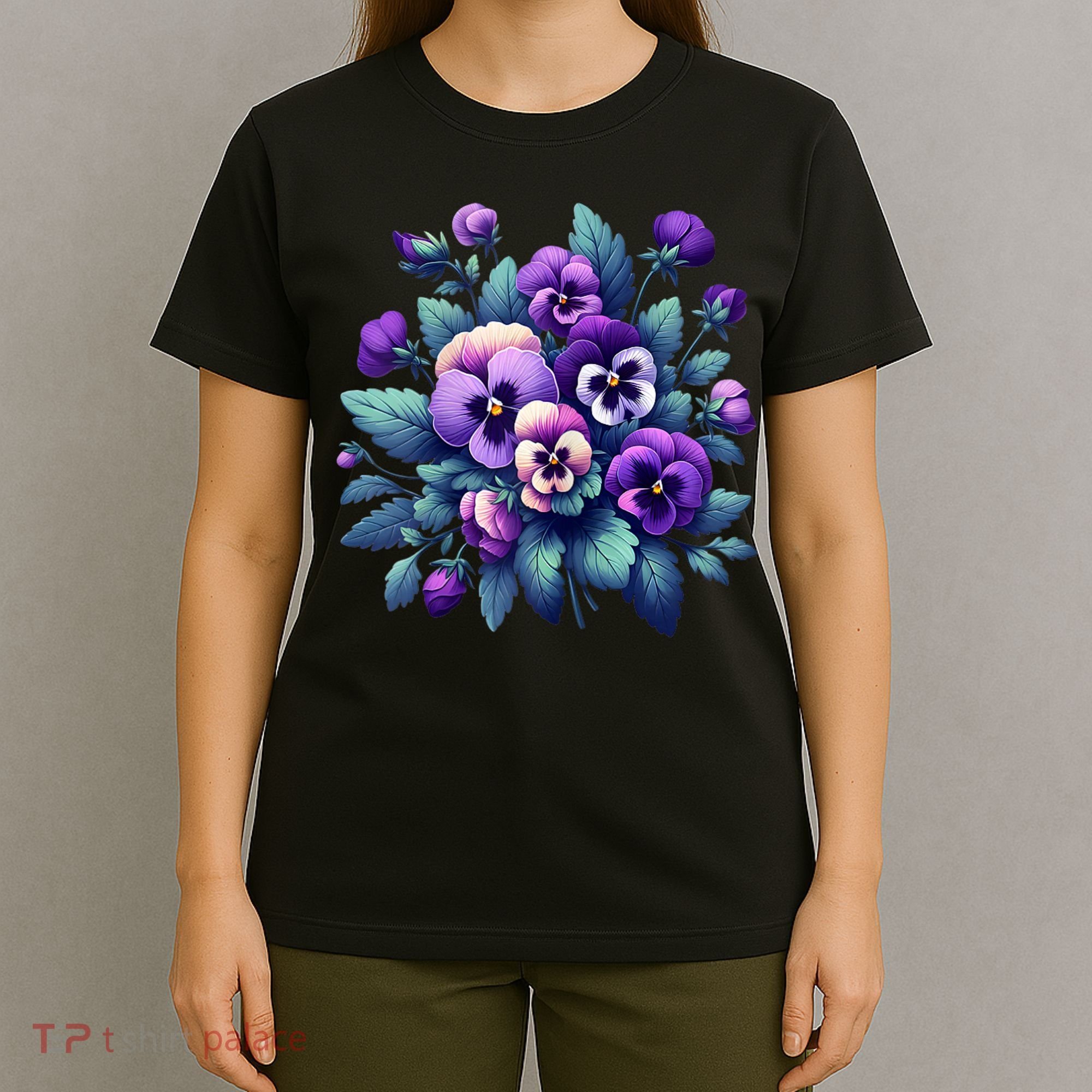 Alzheimer Purple Floral Pansy Dementia AlzheimerS Awareness T-Shirt