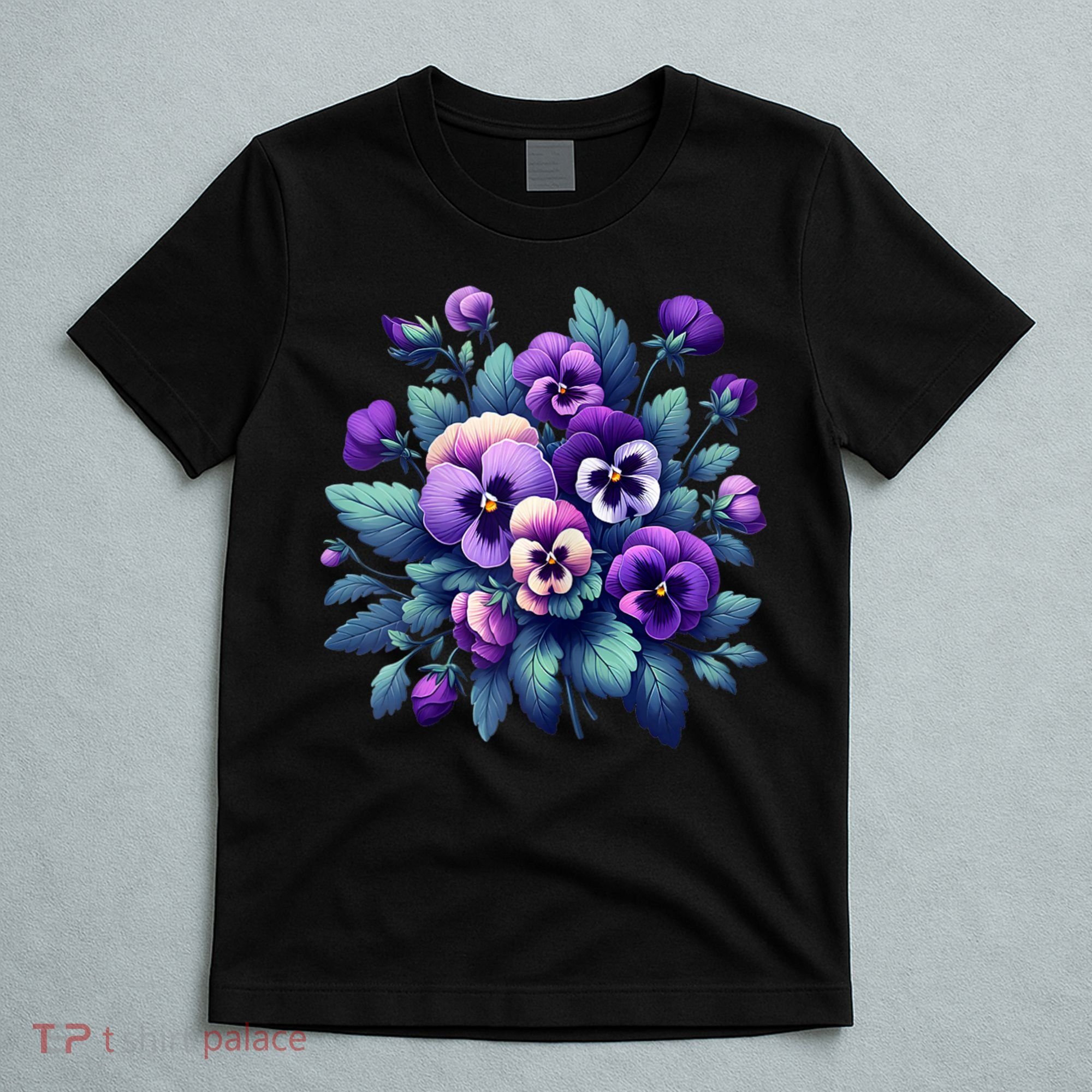 Alzheimer Purple Floral Pansy Dementia AlzheimerS Awareness T-Shirt