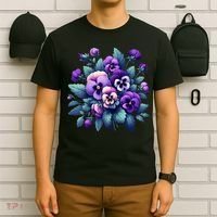 Alzheimer Purple Floral Pansy Dementia AlzheimerS Awareness T-Shirt thumb 6