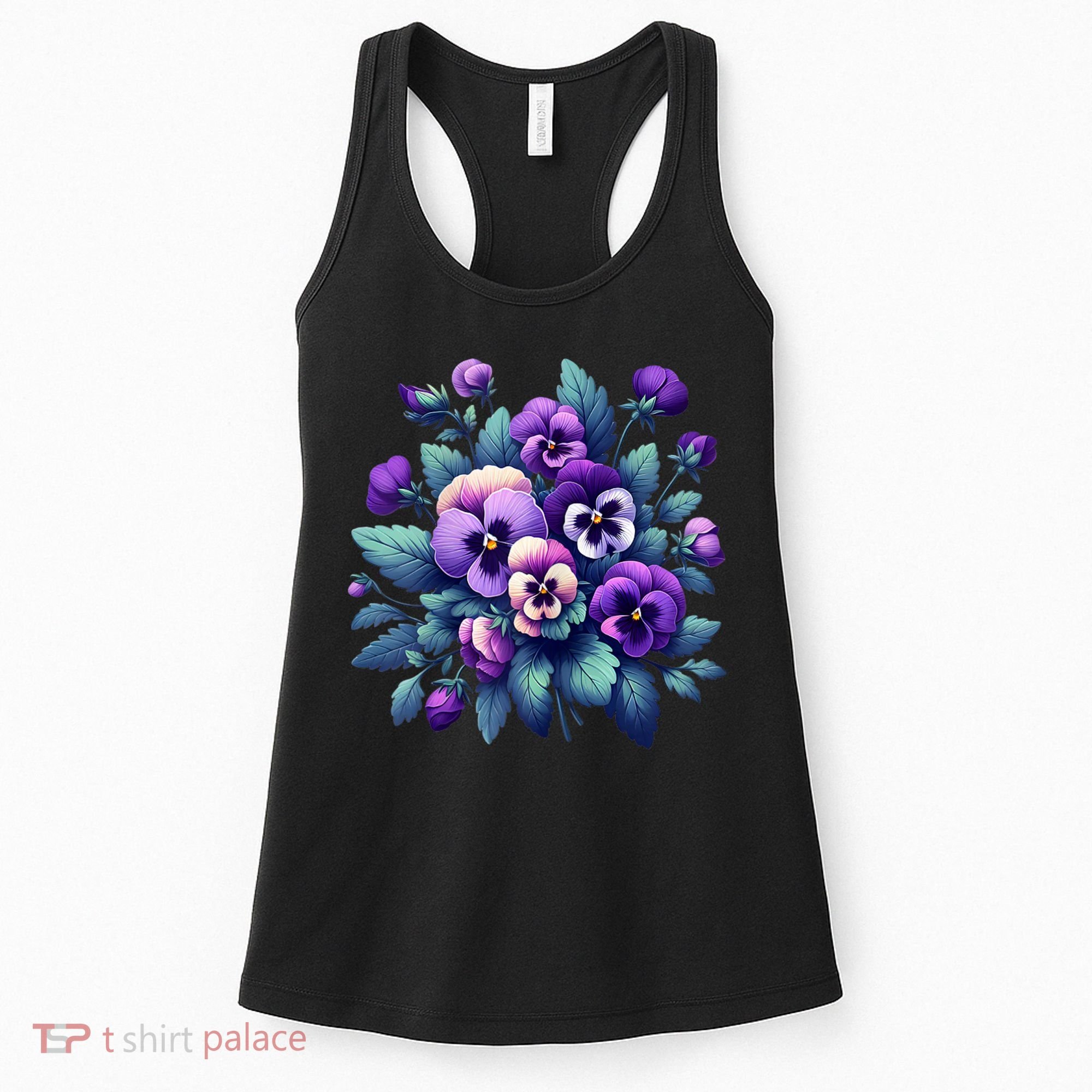 Alzheimer Purple Floral Pansy Dementia AlzheimerS Awareness Women's Tank Top