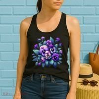 Alzheimer Purple Floral Pansy Dementia AlzheimerS Awareness Women's Tank Top thumb 2