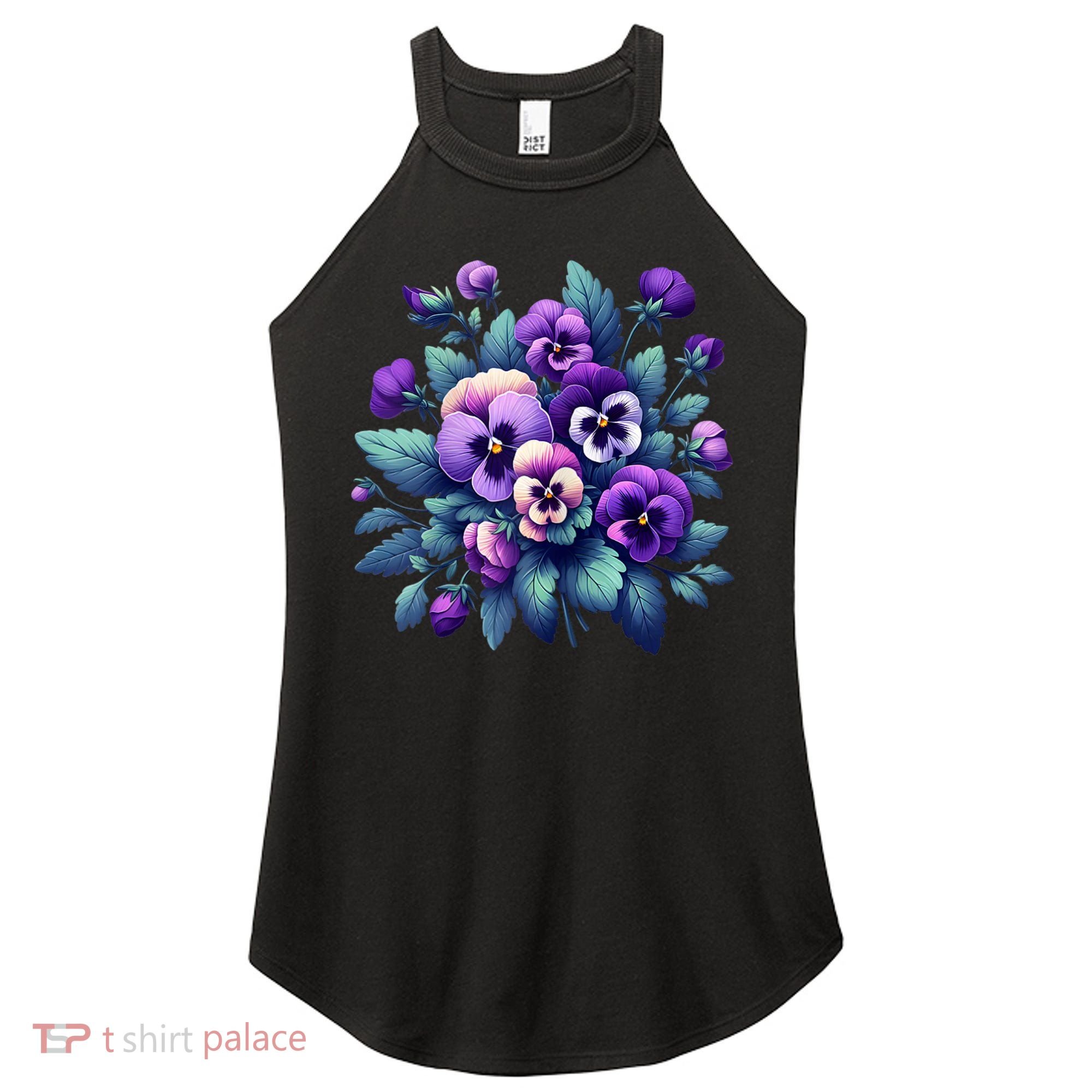 Alzheimer Purple Floral Pansy Dementia AlzheimerS Awareness Women's Perfect Tri Rocker Tank