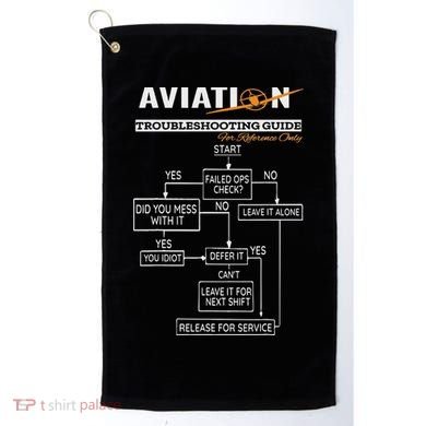 Airplane Pilot Funny Pilot Troubleshooting Guide Golf Towel