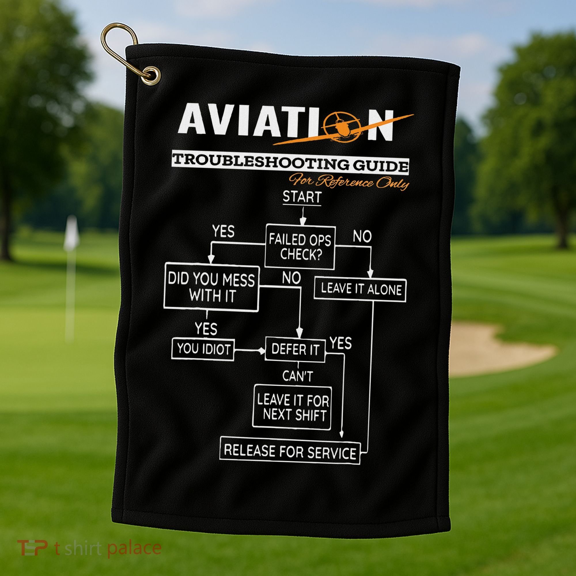 Airplane Pilot Funny Pilot Troubleshooting Guide Golf Towel