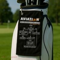 Airplane Pilot Funny Pilot Troubleshooting Guide Golf Towel thumb 2