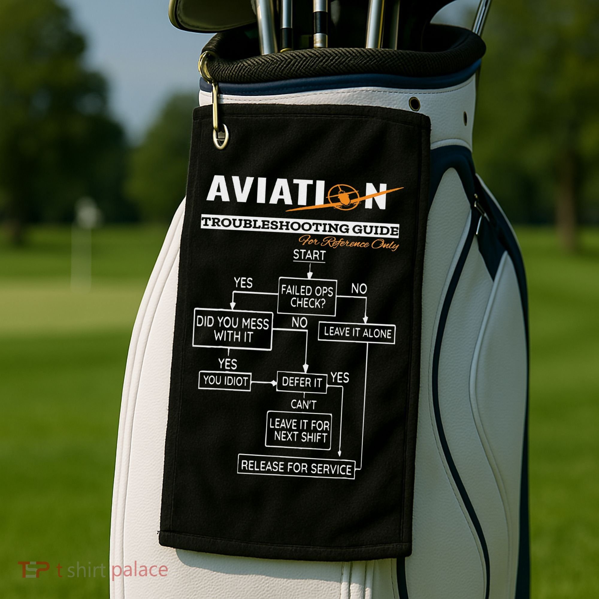 Airplane Pilot Funny Pilot Troubleshooting Guide Golf Towel