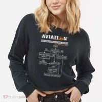 Airplane Pilot Funny Pilot Troubleshooting Guide Cropped Pullover Crew thumb 2