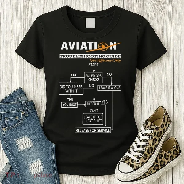 Airplane Pilot Funny Pilot Troubleshooting Guide Women's T-Shirt