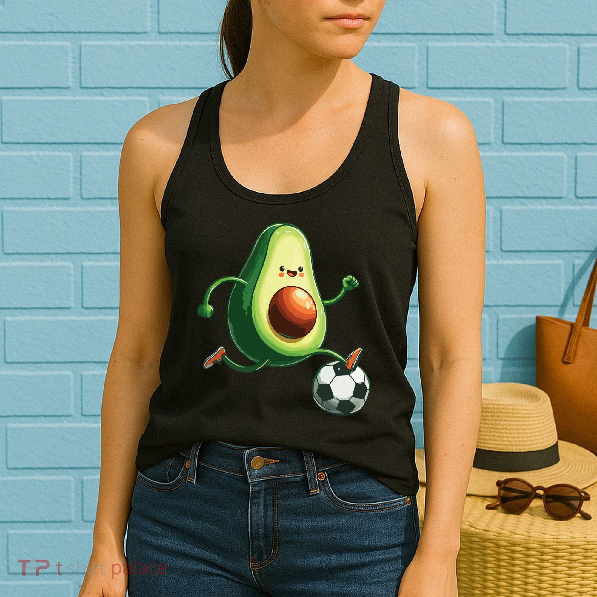 Avocado Playing Football Women's Tank Top