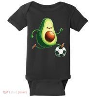 Avocado Playing Football Baby Bodysuit thumb 0