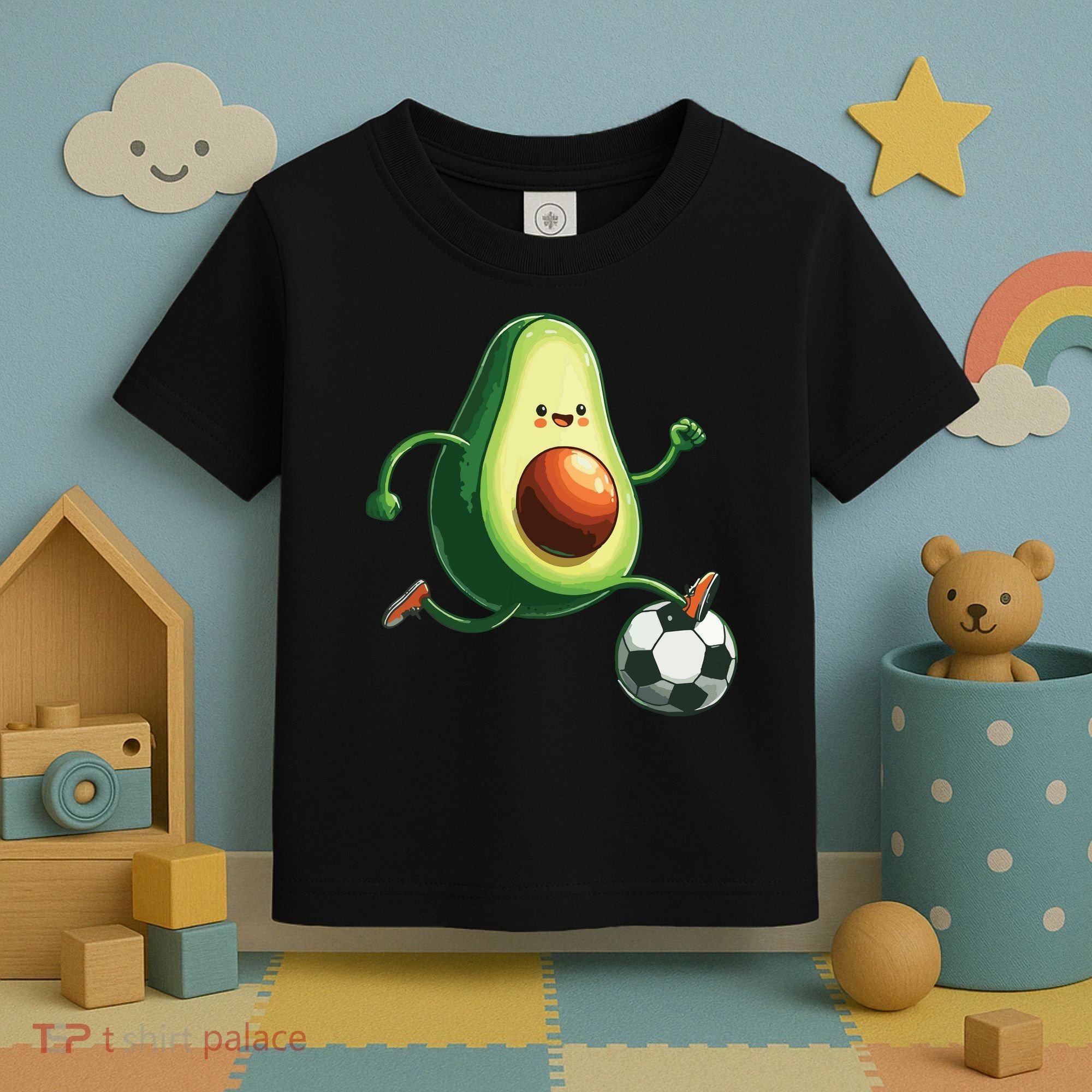 Avocado Playing Football Toddler T-Shirt