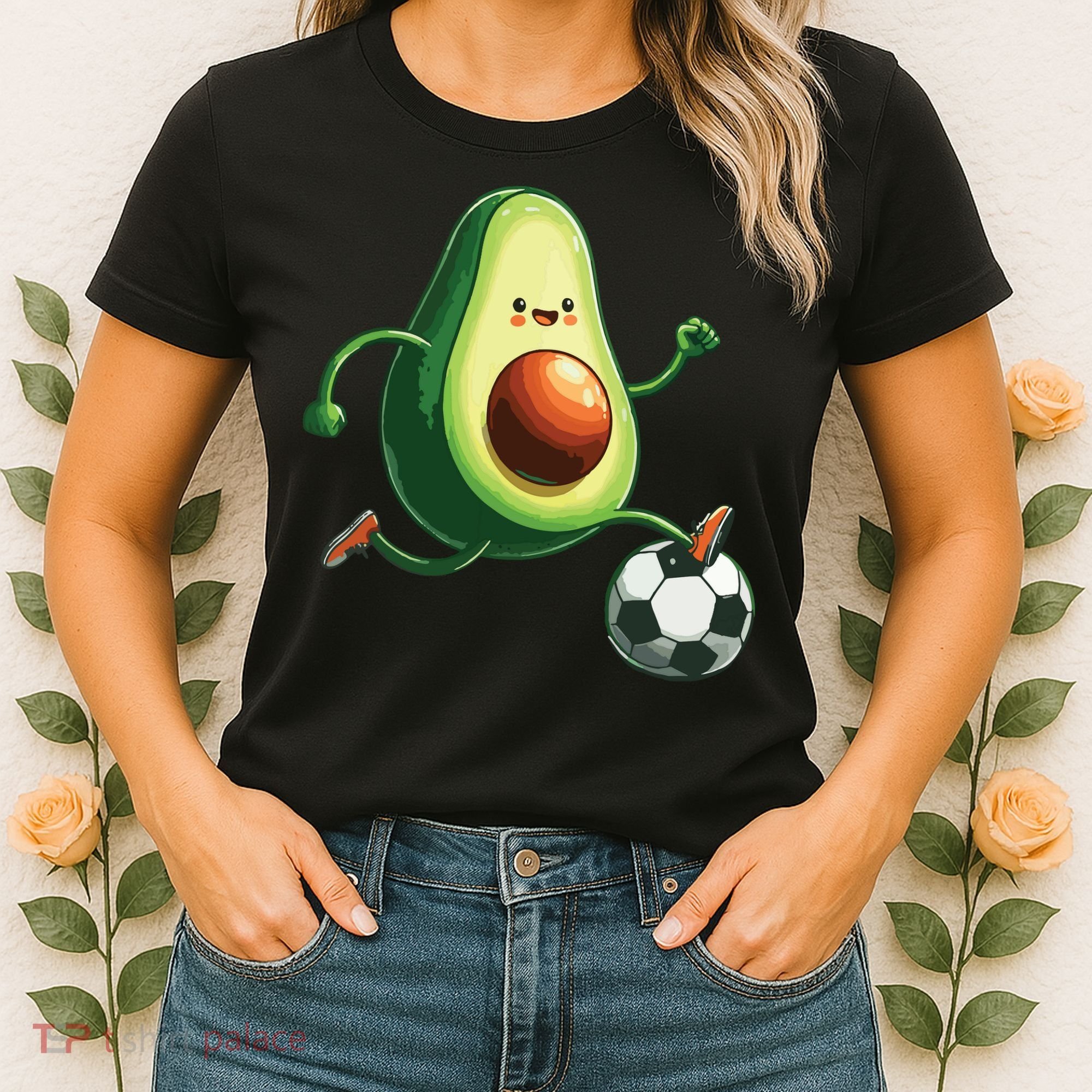 Avocado Playing Football Women's T-Shirt