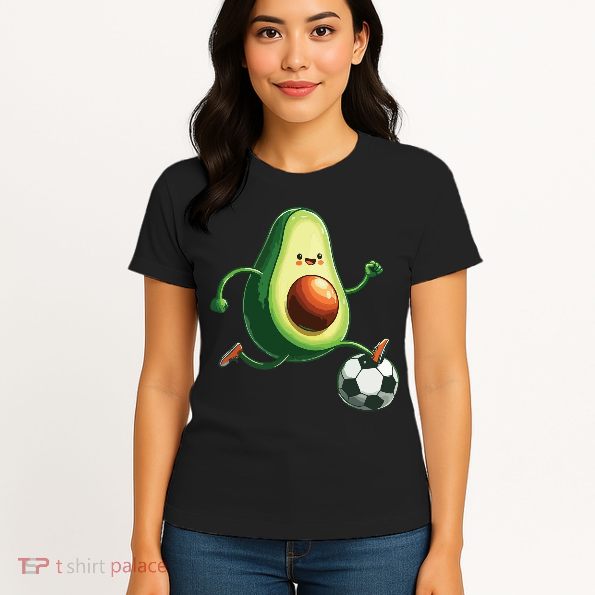 Avocado Playing Football Women's T-Shirt
