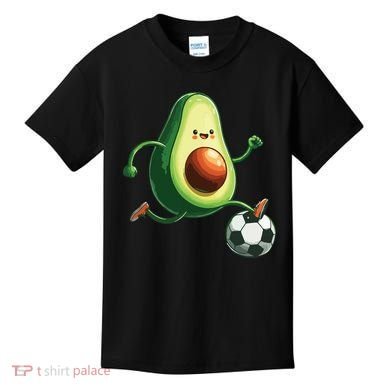 Avocado Playing Football Kids T-Shirt