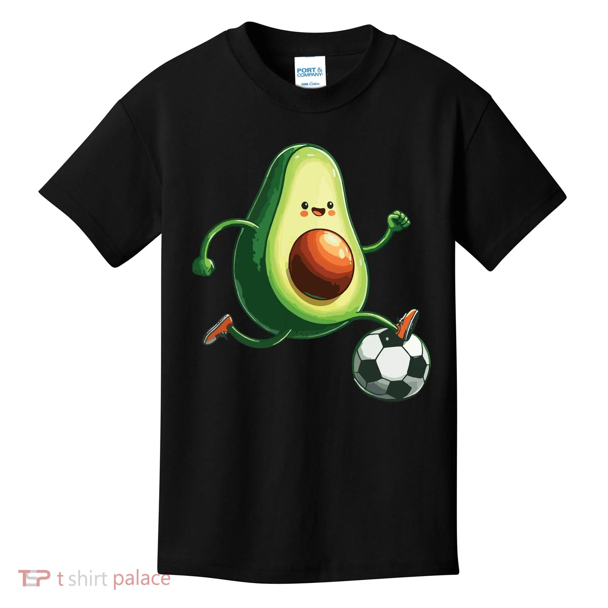 Avocado Playing Football Kids T-Shirt