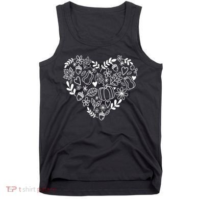 Autumn Pumpkin Fall Lover Heart Gift Tank Top