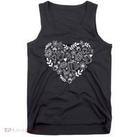 Autumn Pumpkin Fall Lover Heart Gift Tank Top thumb 0
