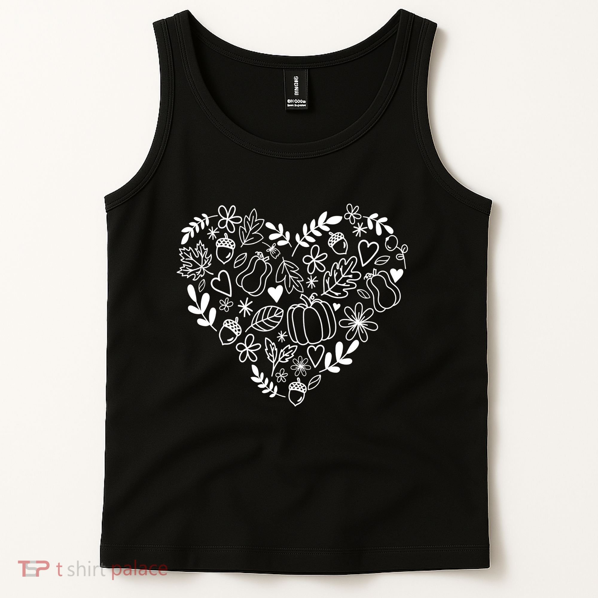 Autumn Pumpkin Fall Lover Heart Gift Tank Top