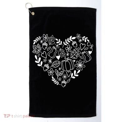 Autumn Pumpkin Fall Lover Heart Gift Golf Towel