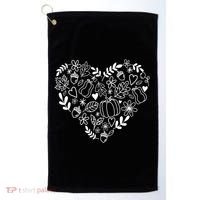 Autumn Pumpkin Fall Lover Heart Gift Golf Towel thumb 0