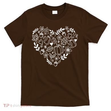 Autumn Pumpkin Fall Lover Heart Gift T-Shirt