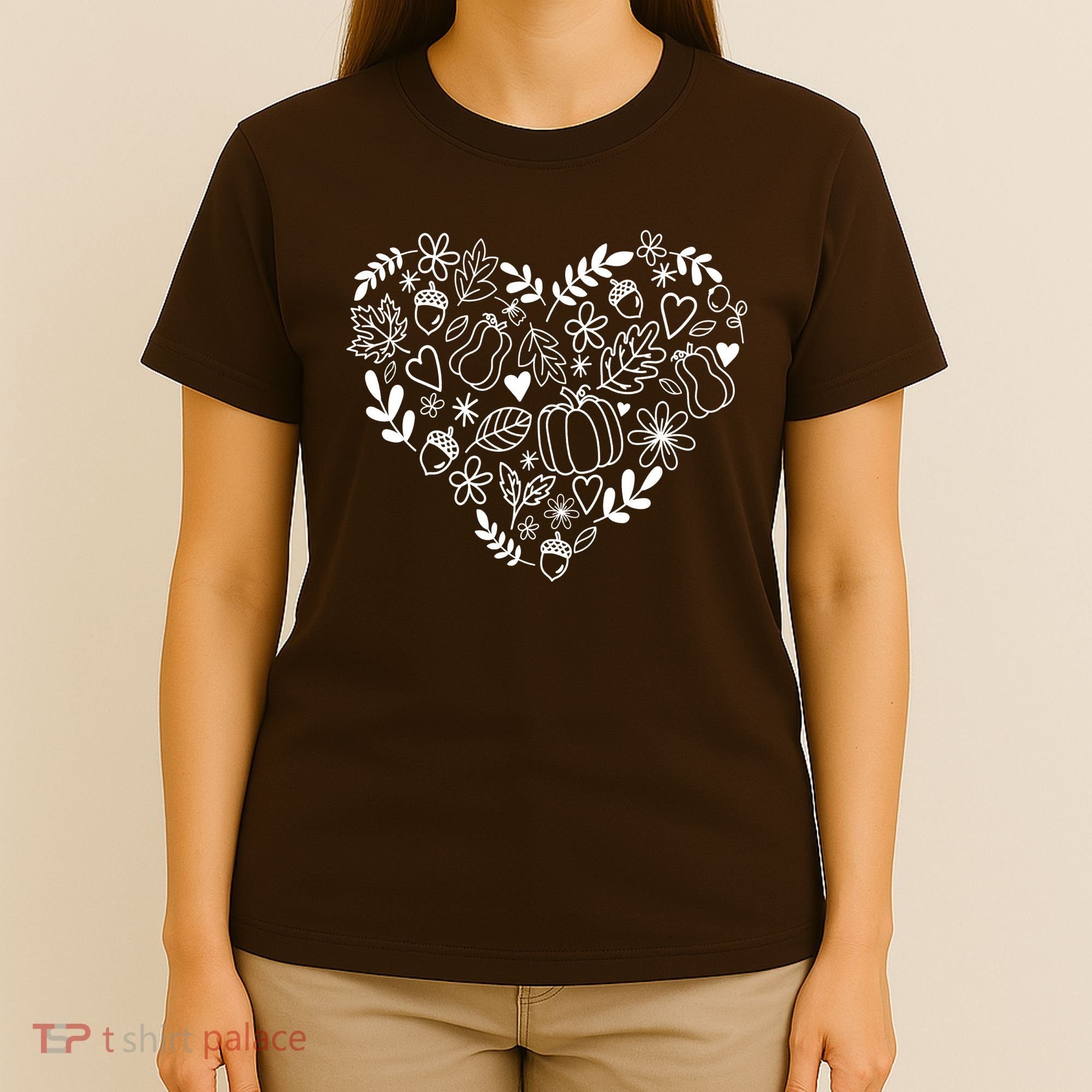 Autumn Pumpkin Fall Lover Heart Gift T-Shirt