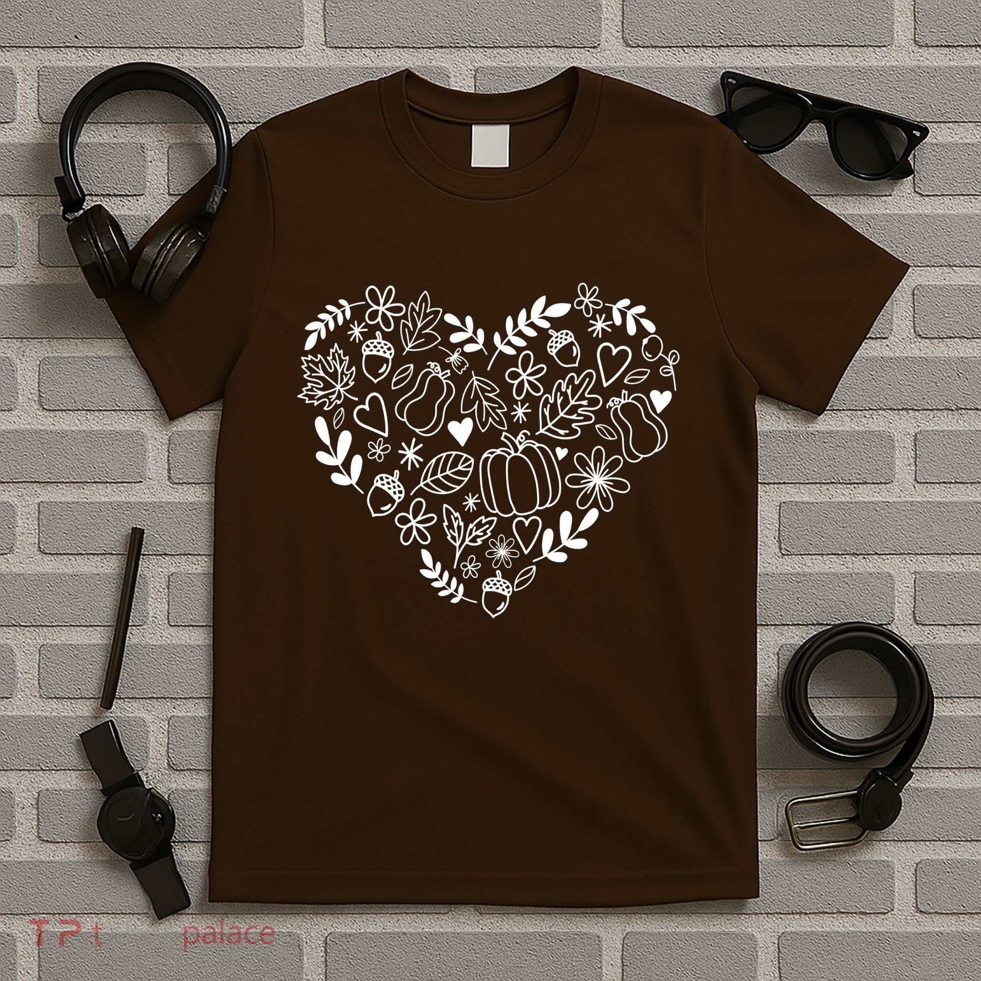 Autumn Pumpkin Fall Lover Heart Gift T-Shirt