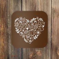 Autumn Pumpkin Fall Lover Heart Gift Coaster thumb 0