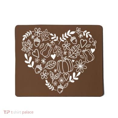 Autumn Pumpkin Fall Lover Heart Gift Mousepad