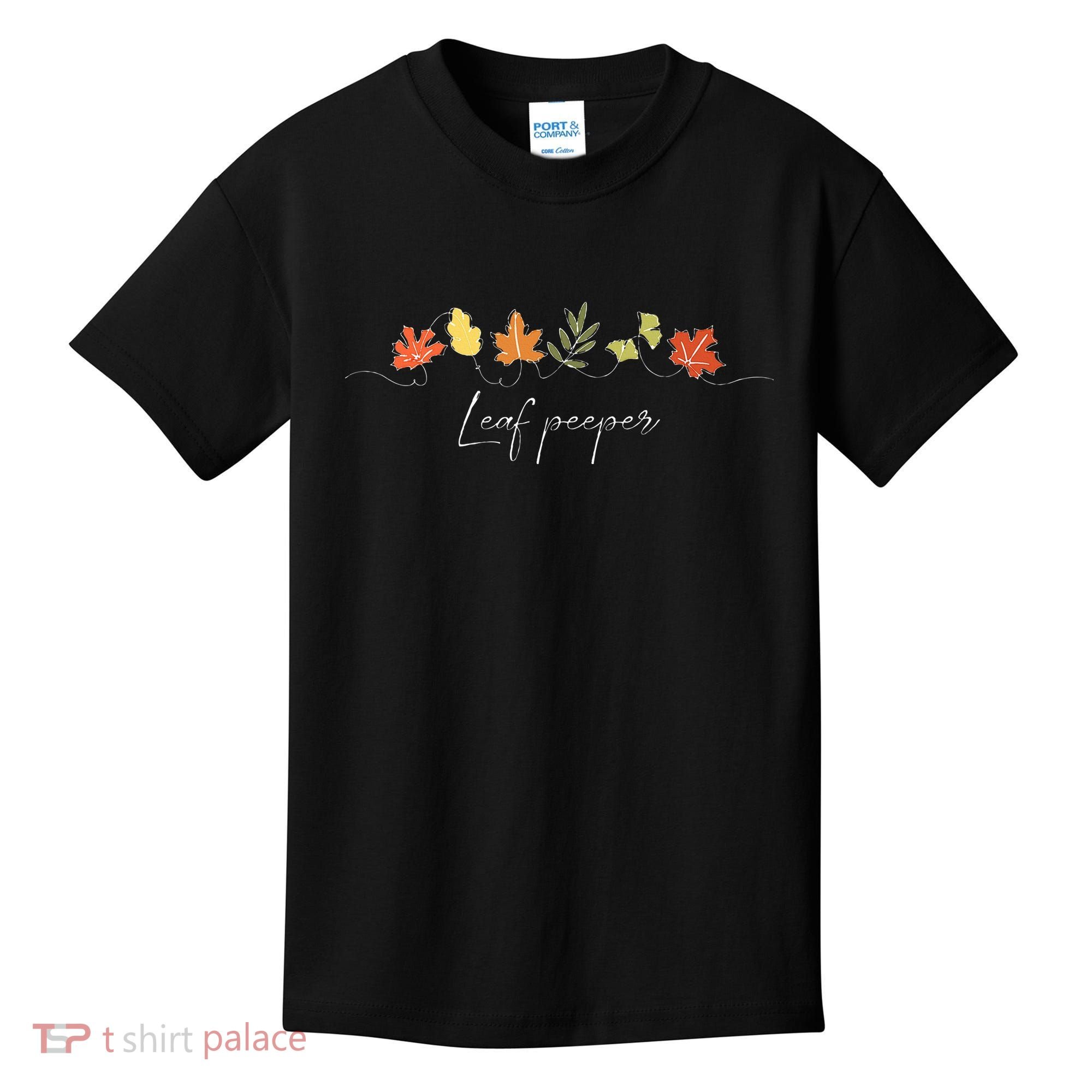 Autumn Peeping Fall Foliage Leaf Peeper Thanksgiving Kids T-Shirt