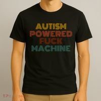 Autism Powered Fck Machine Funny Retro Vintage T-Shirt thumb 3