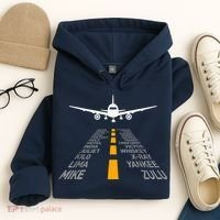 Airplane Pilot Gifts Airport Runway Phonetic Alphabet Plane Hoodie thumb 4