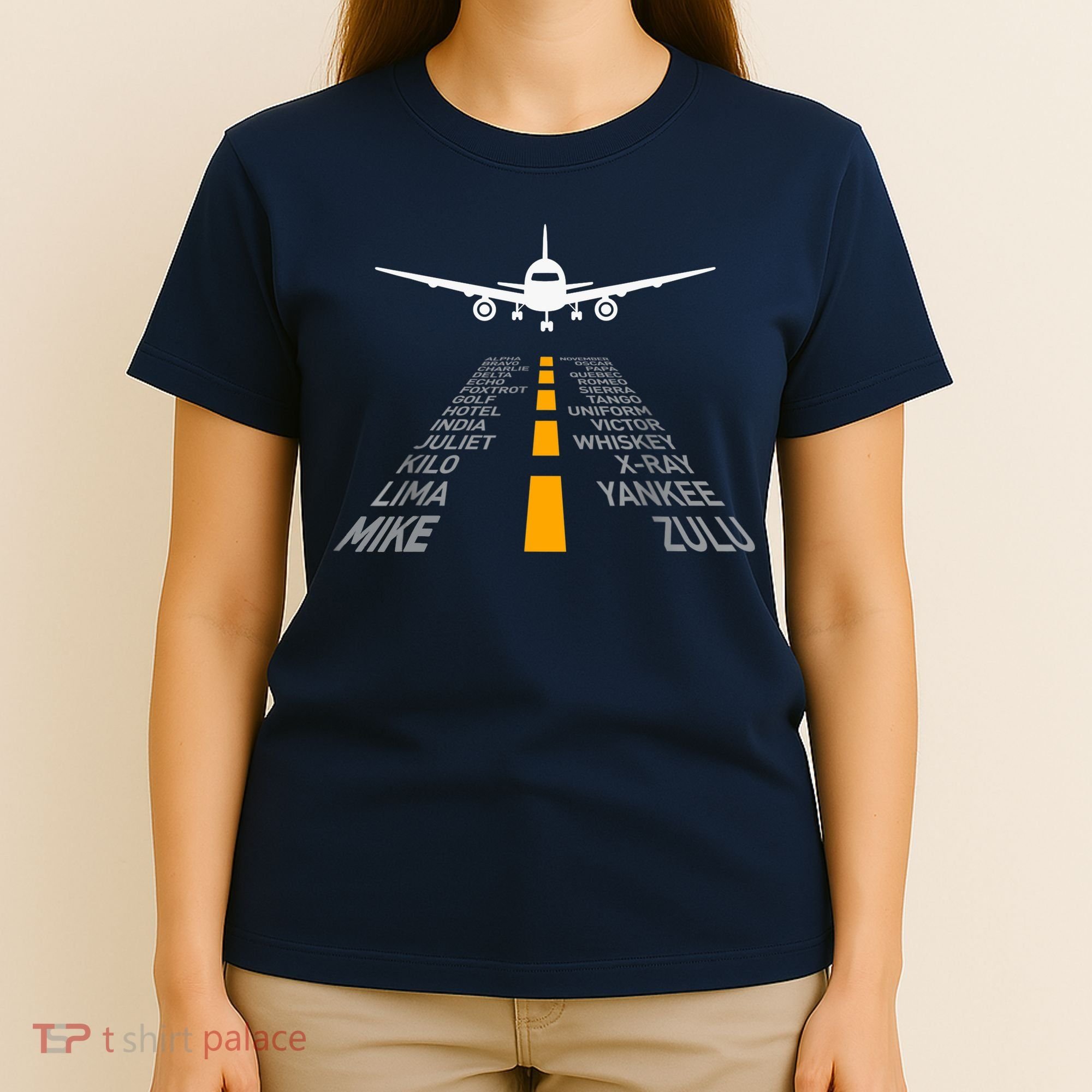 Airplane Pilot Gifts Airport Runway Phonetic Alphabet Plane T-Shirt