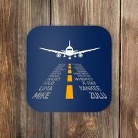 Airplane Pilot Gifts Airport Runway Phonetic Alphabet Plane Coaster thumb 0