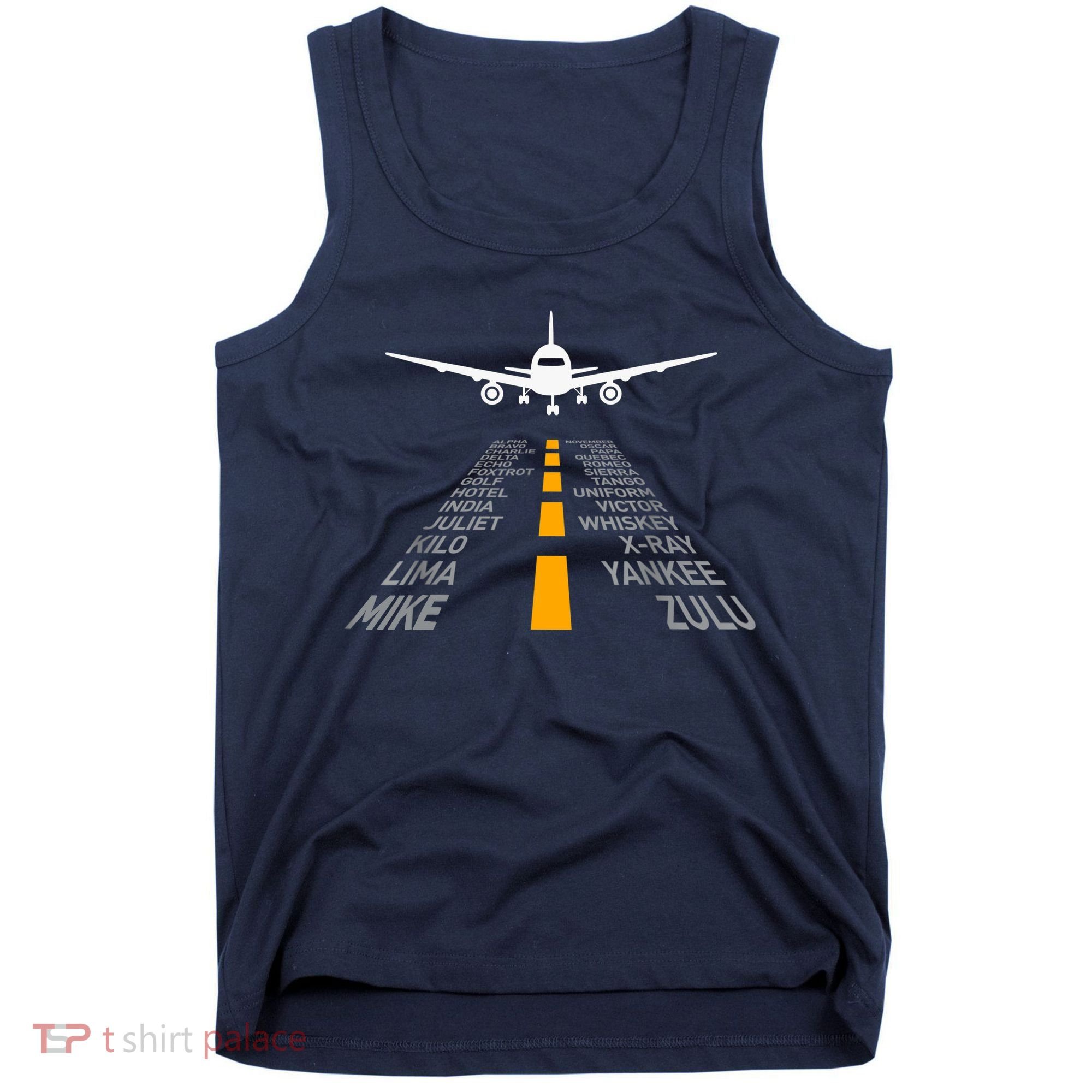 Airplane Pilot Gifts Airport Runway Phonetic Alphabet Plane Tank Top