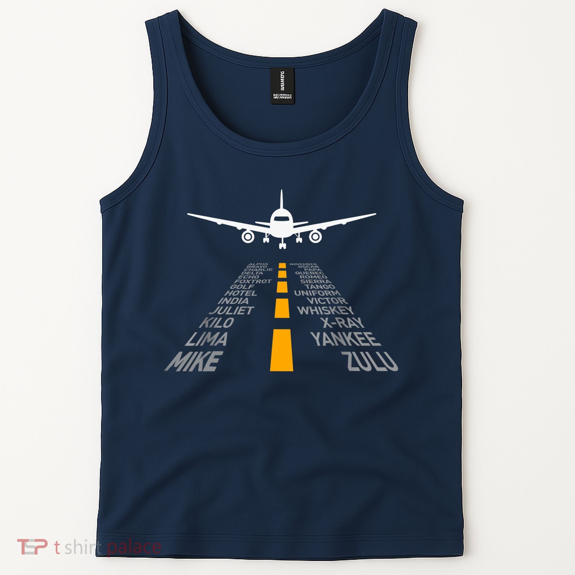 Airplane Pilot Gifts Airport Runway Phonetic Alphabet Plane Tank Top