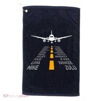 Airplane Pilot Gifts Airport Runway Phonetic Alphabet Plane Golf Towel thumb 0