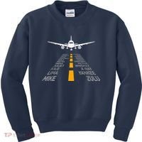 Airplane Pilot Gifts Airport Runway Phonetic Alphabet Plane Kids Sweatshirt thumb 0