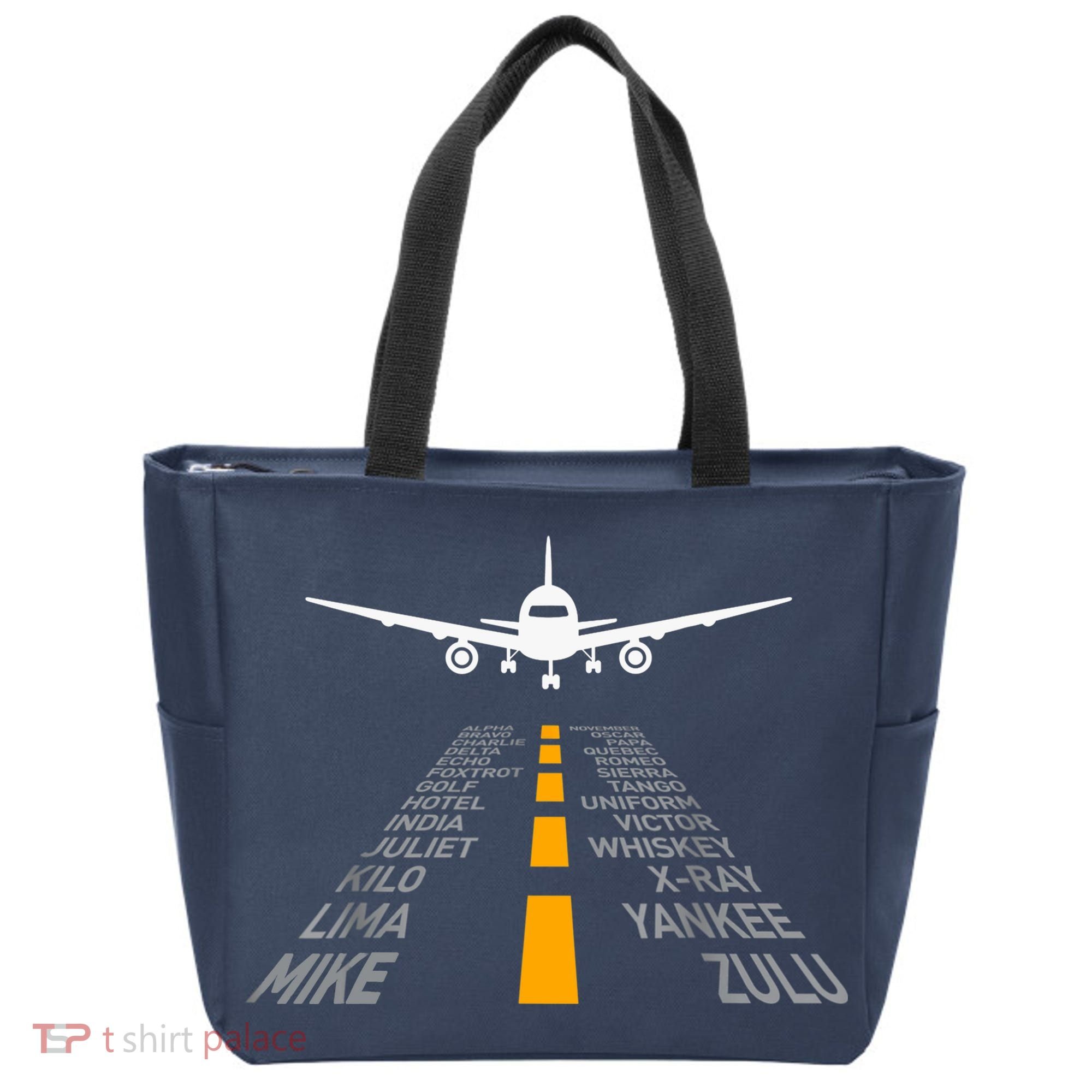 Airplane Pilot Gifts Airport Runway Phonetic Alphabet Plane Tote Bag