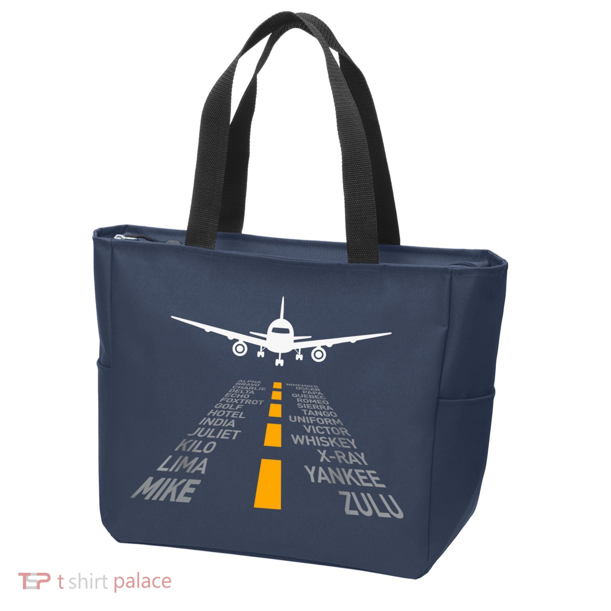 Airplane Pilot Gifts Airport Runway Phonetic Alphabet Plane Tote Bag