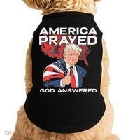 America Prayed God Answered Trump Doggie Tank thumb 0