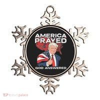 America Prayed God Answered Trump Ornament thumb 0
